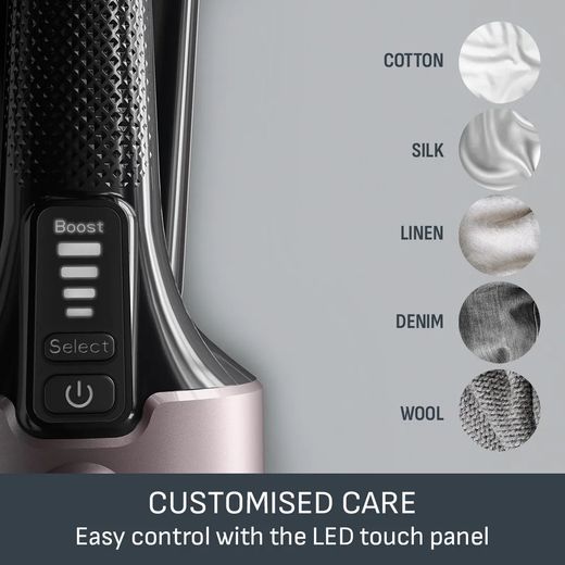 Tefal Pure Force DT8765G0 Handheld Garment Steamer - Grey / Rose Gold - Annotation - custom care shot
