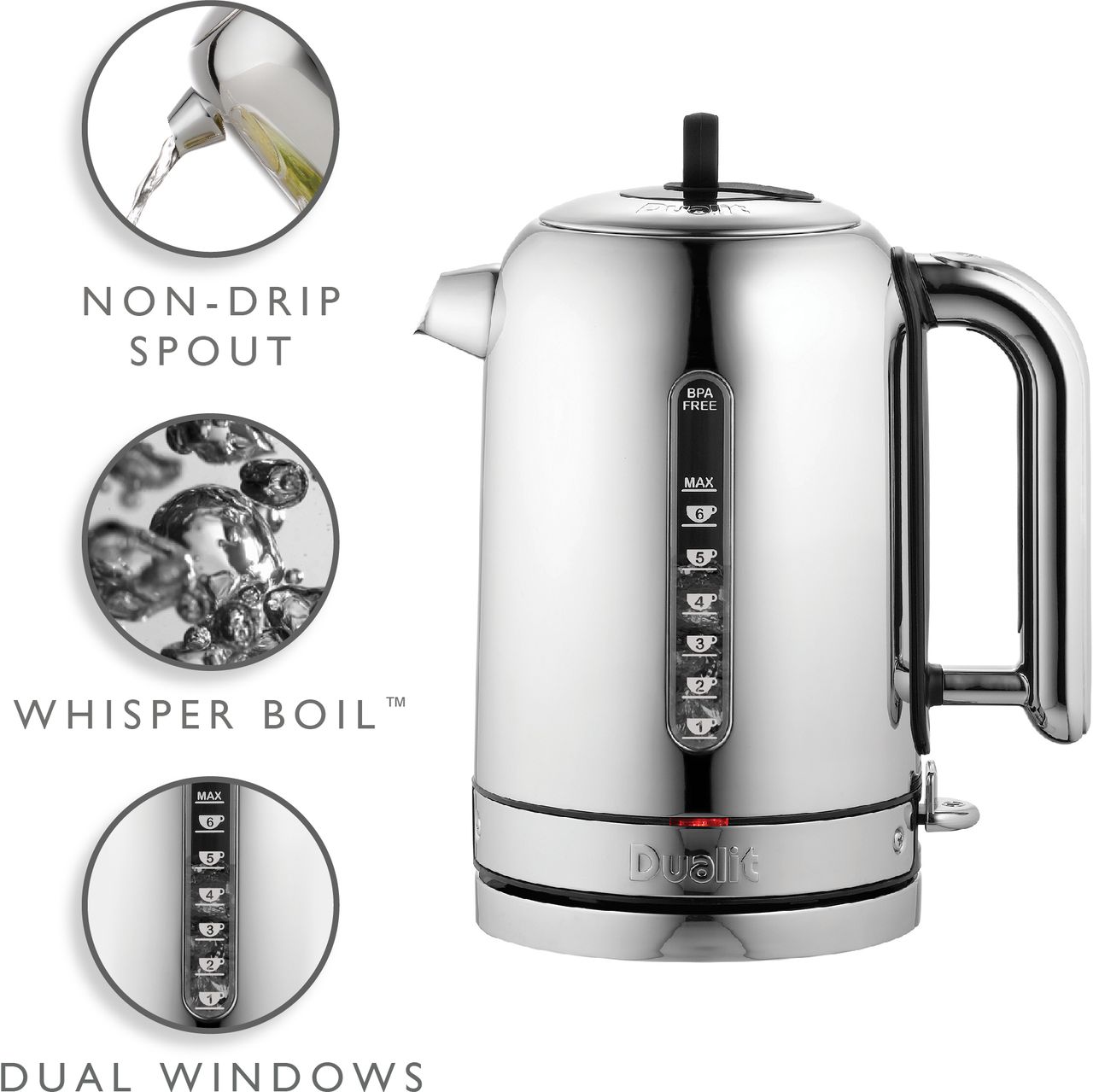 Dualit Kitchen Electric water rapidboil 72796 Classic Jug Kettle Stainless  Steel