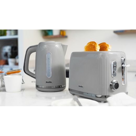 Breville Bold VKT222 Kettle - Grey - Kettle next to toaster in kitchen shot