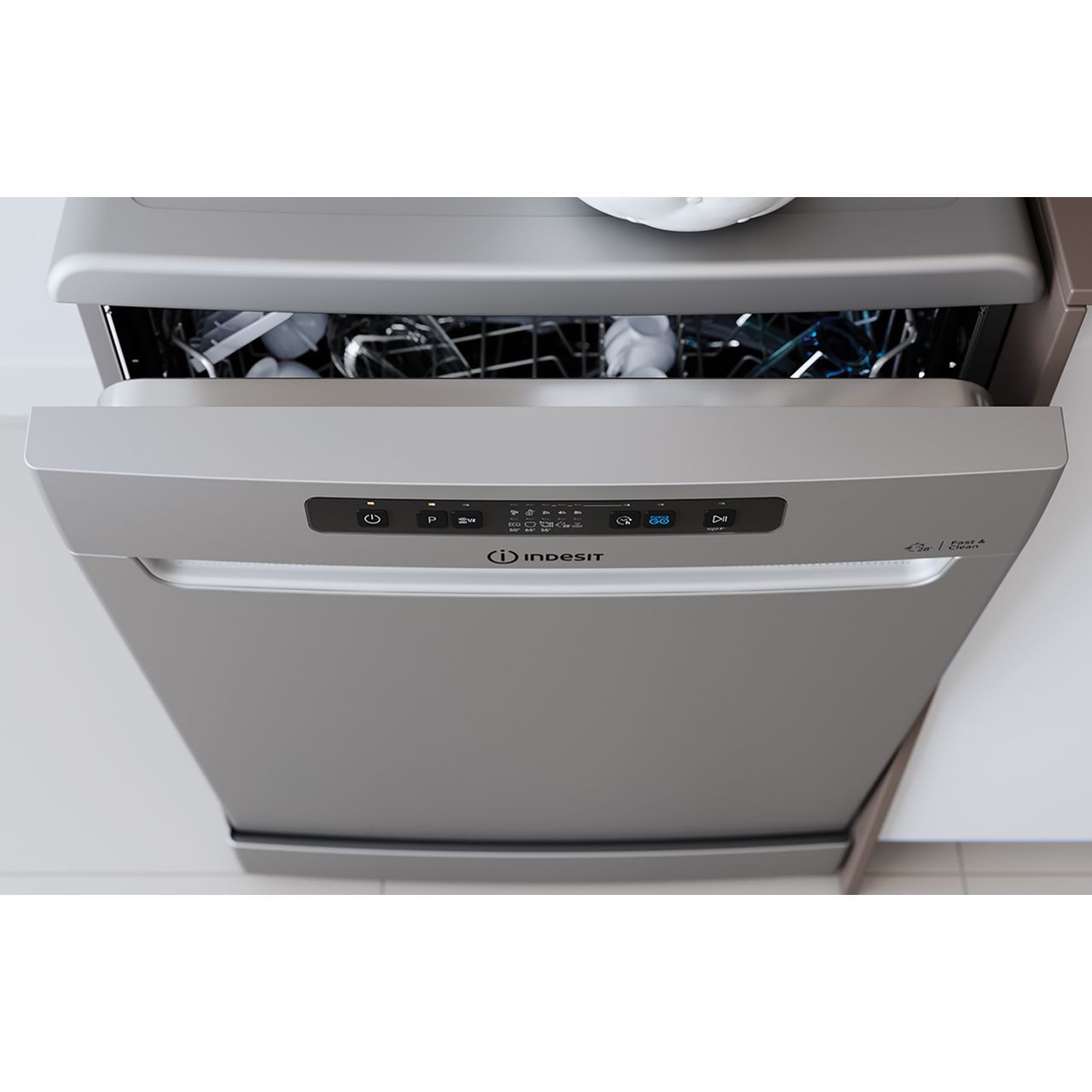 Indesit DFC2B+16SUK F Dishwasher Full Size 60cm 13 Place Stainless
