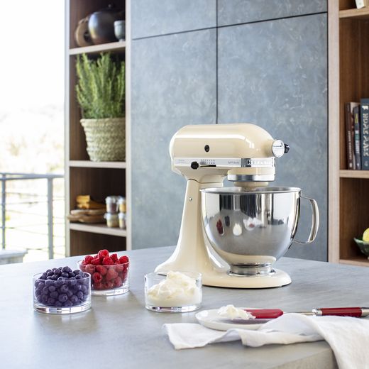KitchenAid Artisan 5KSM125BAC Stand Mixer - Almond Cream - mixer in kitchen shot