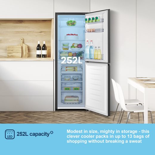 Fridgemaster MC55240EB 174cm Fridge Freezer - Black - Annotation - 252L capacity