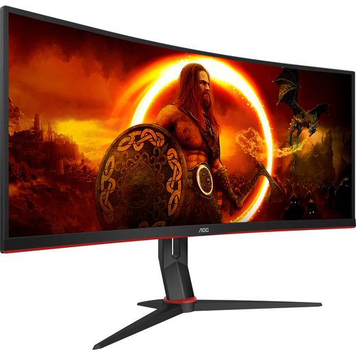 AOC G2 34" UltraWide Quad HD 180Hz Curved Monitor - Black / Red - Right perspective