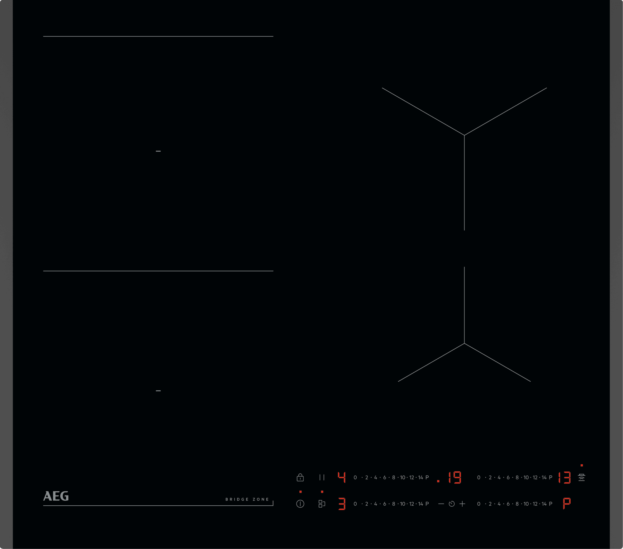 Image of AEG 6000 Bridge TO64IB00FB 59cm Induction Hob - Black, Black