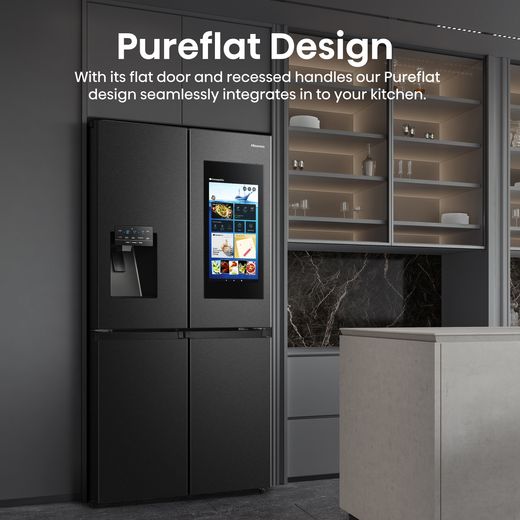 Hisense Pureflat Eclipse American Fridge Freezer - Black - Annotation - Pureflat design