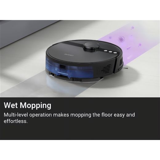 Eureka N6 plus Robotic Vacuum Cleaner - Black - Annotation - wet mopping shot