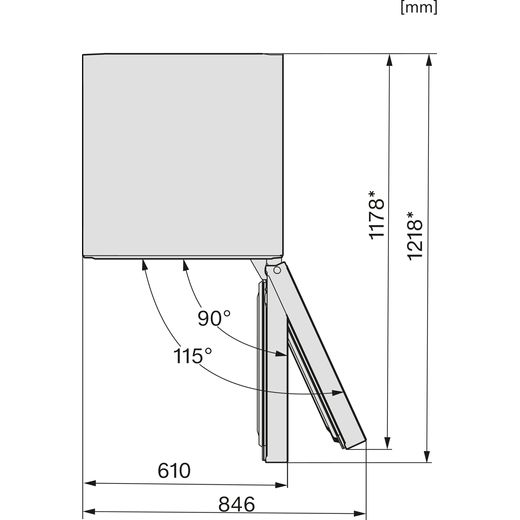 Miele KS 4383 DD ws Fridge - White - Dimensions