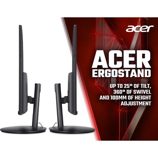 Acer Full HD 23.8" 180Hz Monitor - Black - Annotation - Acer Ergostand shot 