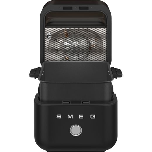 Smeg Collezione AFC01BLMUK Air Fryer - Black - Front shot lid open