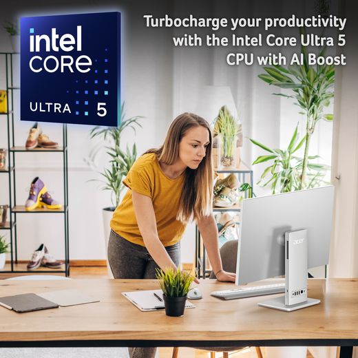 Acer Aspire S24-B 23.8" - Intel® Core™ Ultra 5, 512GB SSD - White - Annotation - intel core shot- Intel Ultra 5 226V, 16GB, 512GB SSD, Integrated Intel ARC Graphics, 23.8" QHD, Windows 11, White_5
