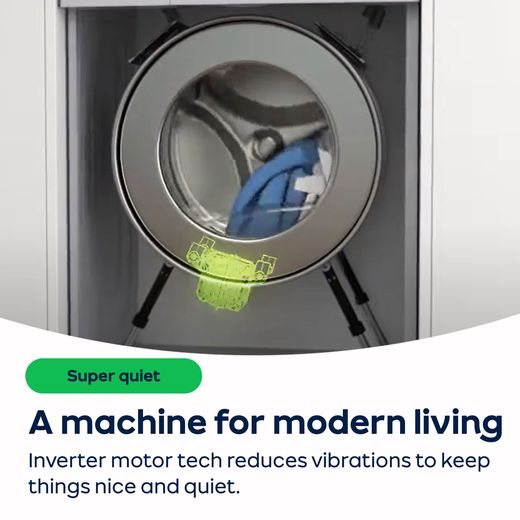 Hisense 3S Series 8Kg / 5Kg Washer Dryer - White - AO Annotation - Inverter-motor