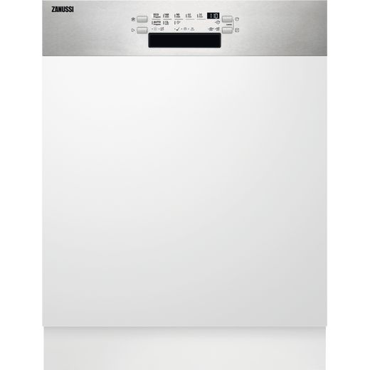 Zanussi ZDSN653X2 Semi Integrated Standard Dishwasher - Stainless Steel Control Panel - D Rated