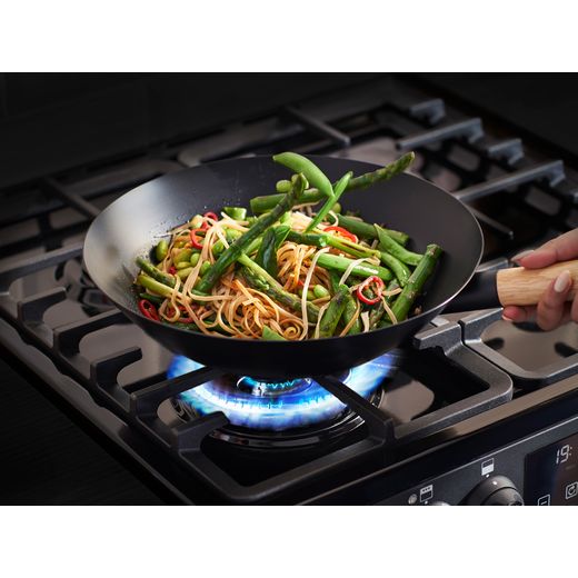 Stoves Richmond Deluxe Freestanding Dual Fuel Cooker - Black - Cooking stir-fry on hob