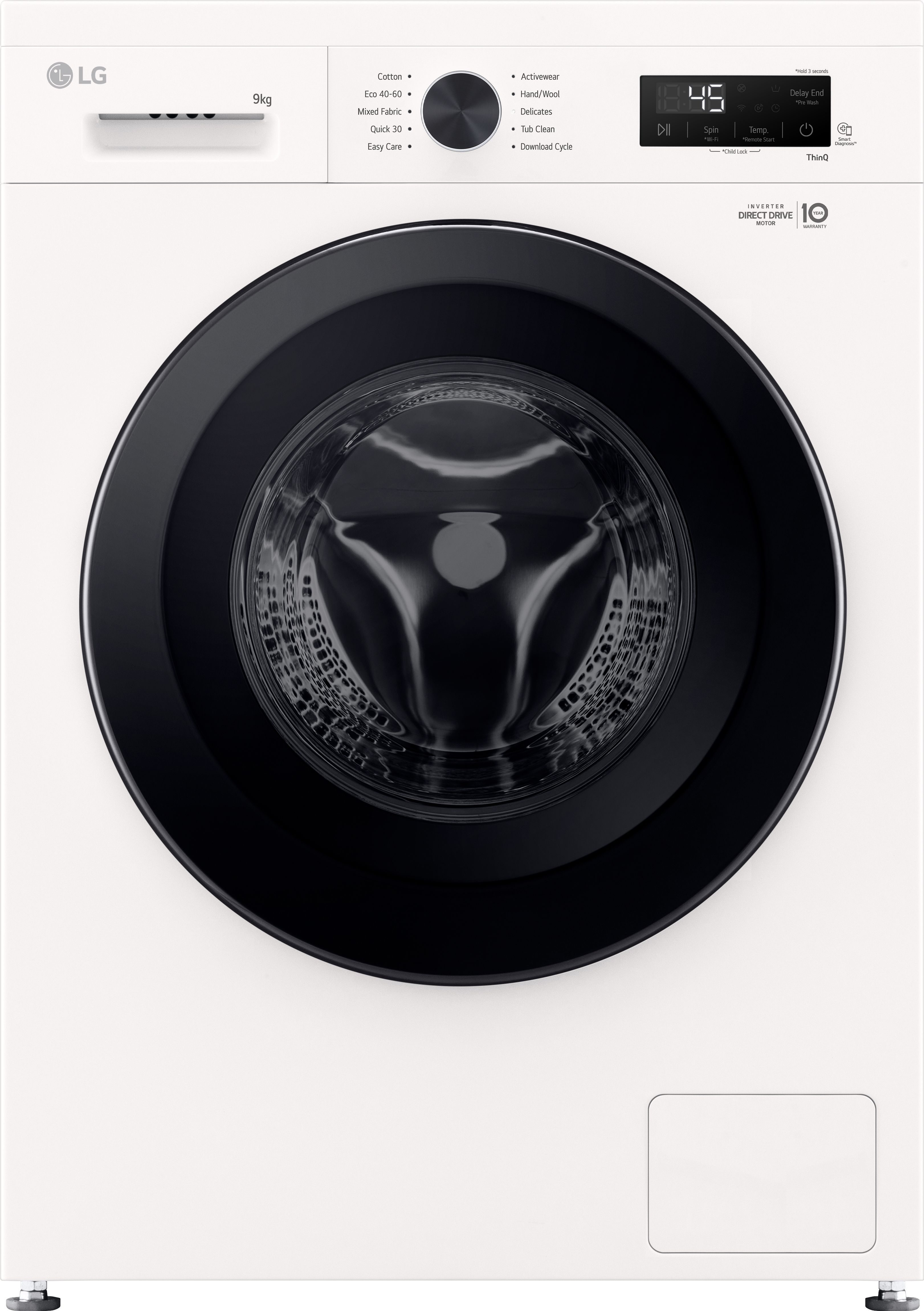 Image of LG X10 Series Direct Drive™ F4X1009NWK 9kg WiFi Connected Washing Machine with 1400 rpm - White - A Rated, White