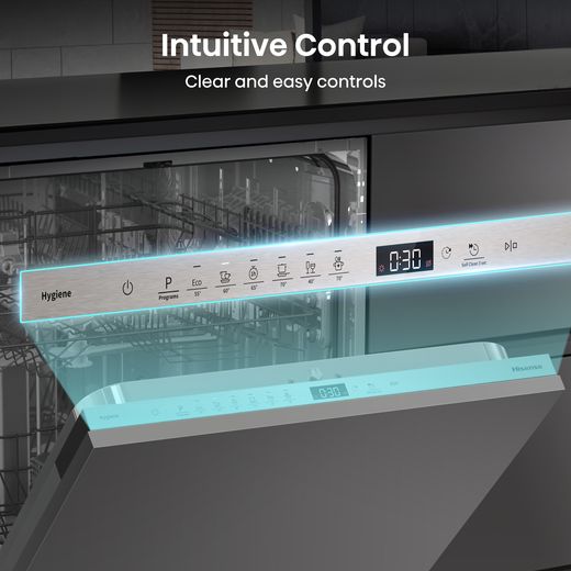 Hisense Integrated Standard Dishwasher - Black - Annotation - Intuitive control shot