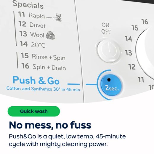 Indesit BIWMIL71252UKN Integrated 7kg Washing Machine with 1200 rpm - White - Push&Go