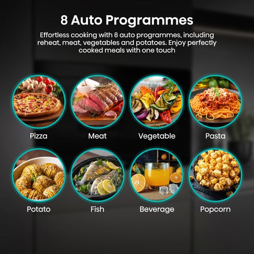 Hisense BIM325G52BGUK 25 Litre 39cm High, Built In Small - Black - Annotation - 8 auto programmes