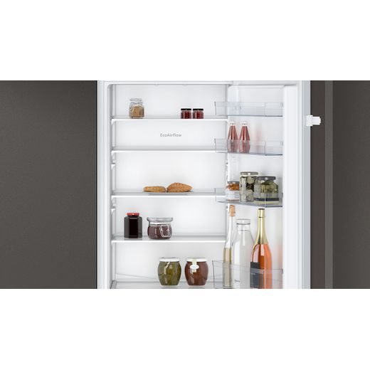 Bosch Integrated Fridge Freezer with Slided-mounted Kit - White - Door open in kitchen shot