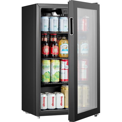 Midea Wine Cooler - Black - right perspective door open shot