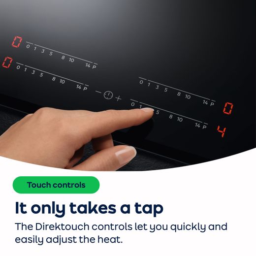 AEG 6000 Bridge TO64IB00FB 60cm Induction Hob - Black - AO Annotation - Direktouch