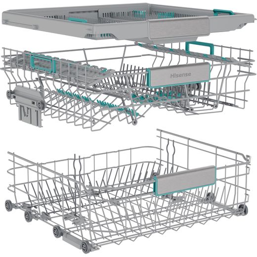 Hisense Standard Dishwasher - Stainless Steel - Right basket perpsective shot