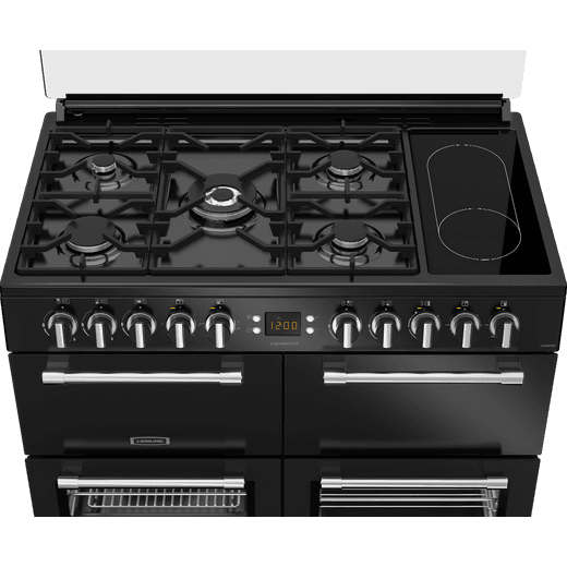 Leisure Chefmaster 100cm Dual Fuel Range Cooker - Black - Perspective shot