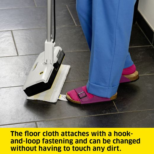 Kärcher 1.513-561.0 Steam Mop with up to Minutes Run Time - White - Annotation - Floor cloth