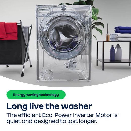 Hoover H-DRY 300 BATD H7A1TBE-80 Integrated Wifi Connected 7Kg Heat Pump Tumble Dryer - White - AO Annotation - Eco-Power-Inverter-Motor