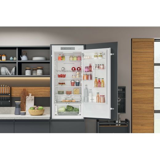 Hotpoint Integrated 70/30 Total No Frost Fridge Freezer - White - Fridge door open shot