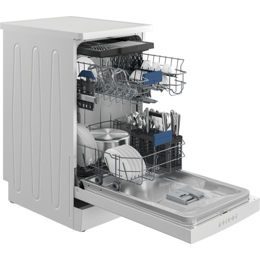 Beko HygieneShield™ Slimline Dishwasher - White - Door open