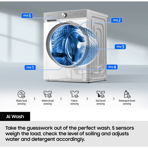 Samsung Series 7 WW90DB7U94GBU1 9kg Washing Machine with 1400 rpm - Black - Annotation - AI wash