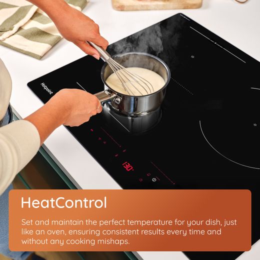 Hotpoint HTX6014DCF 59cm Induction Hob - Black - Annotation - HeatControl