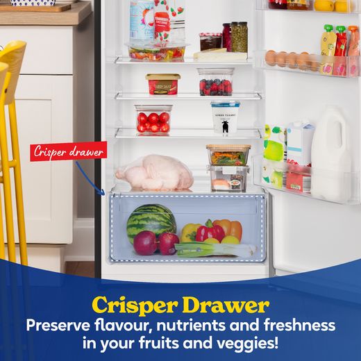 Russell Hobbs RH143TMFF542E1B 143cm 80/20 Small Fridge Freezer - Black - Annotation - crisper draewer shot