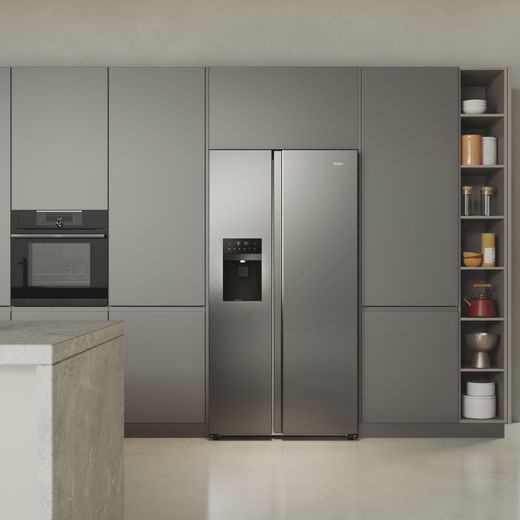 Haier SBS 90 Series 5 American Fridge Freezer - Stainless Steel - Fridge freezer in kitchen