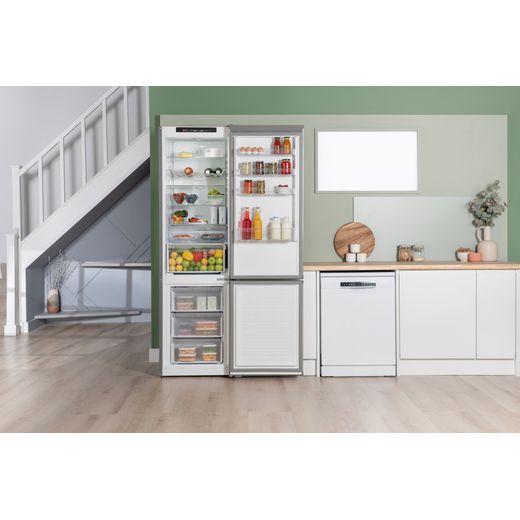 Bosch Series 4 KGN392LAGG 203cm 70/30 Fridge Freezer - Stainless Steel Effect - fridge freezer with door open shot