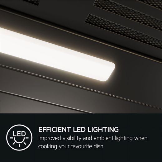 AEG GV77D61SB Chimney Cooker Hood Black - Annotation - Efficient led lighting shot