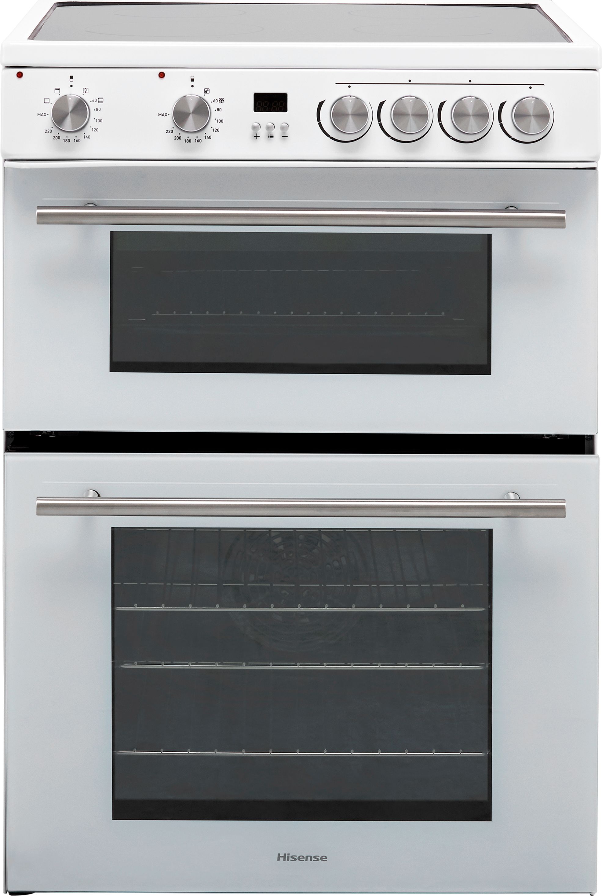 Hisense HDE3211BWUK Freestanding Cooker - 2 Ovens - 4 Zone Ceramic Hob - White