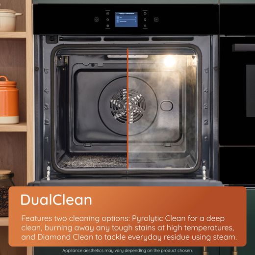Hotpoint HOI68PT1SXUK Built In Electric Single Oven with Pyrolytic Cleaning - Stainless Steel - Annotation -  Dual_Clean