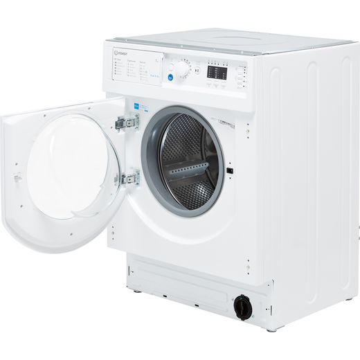 Indesit BIWMIL71252UKN Integrated 7kg Washing Machine with 1200 rpm - White - Door open