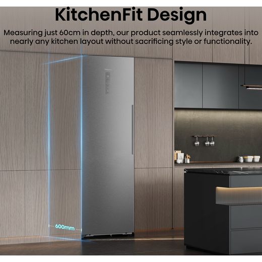 Hisense RL3K370SAIE 186cm Fridge - Silver - annotation - kitchen fit design shot 