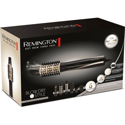 Remington Blow Dry & Style 1200W Airstyler AS7700 Hot Air Styler - Black - Right box perpsective shot
