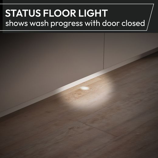 Hoover H-DISH 500 Fully Integrated Standard Dishwasher - Silver with Fixed Door Fixing Kit - Annotation - Status floor light
