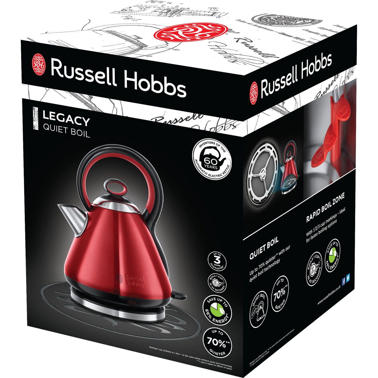 russell hobbs legacy kettle red