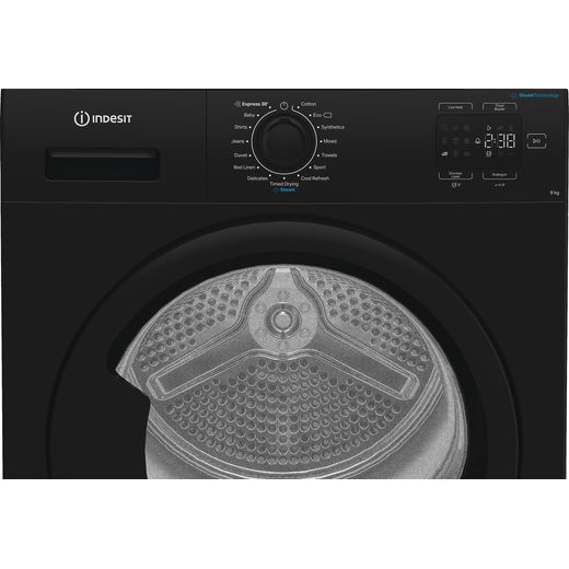 Indesit C YD 92D BB UK 9Kg Heat Pump Tumble Dryer - Black - Control panel