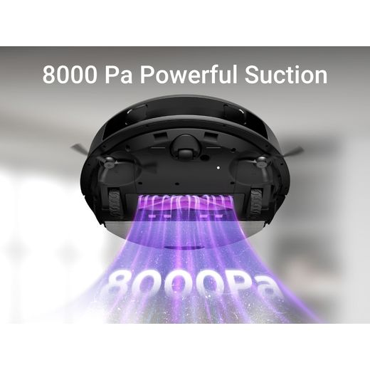 Eureka E20 Robotic Vacuum Cleaner - Graphite / Purple - Annotation - powerful suction shot 