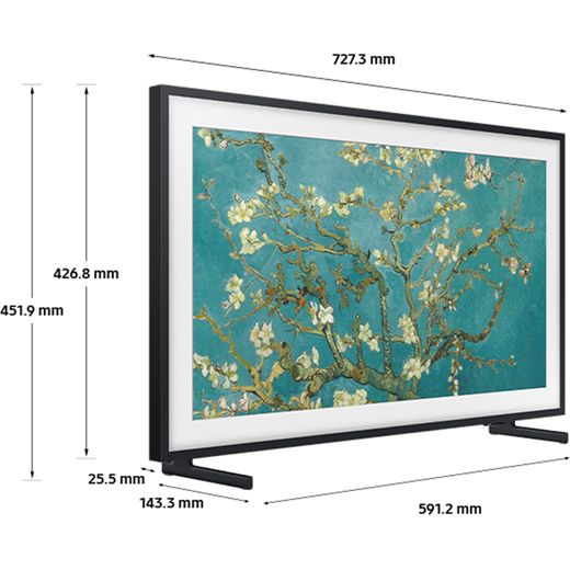 Samsung The Frame 32" 1080p Full HD QLED The Frame Smart TV [2023] - Dimensions