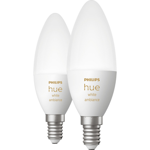 Philips Hue White Ambiance E14 Smart Bulb Twin Pack - A+ Rated