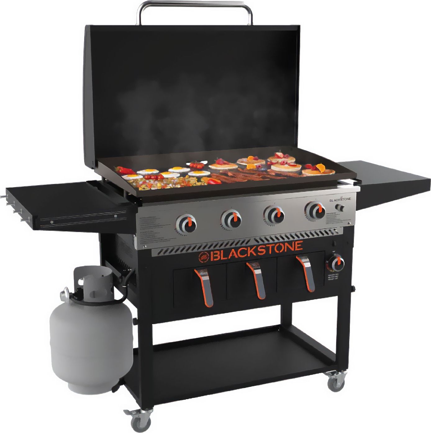 Blackstone - 36in Gas Griddle with Air Fryer - 4 Burner Barbecue - Black