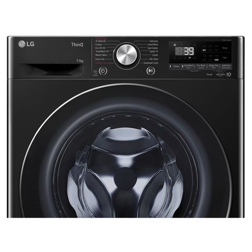LG Series 4 Pro AI Direct Drive F4Y711NCTN1 11kg Washing Machine with 1400 rpm - Onyx Black - Control panel