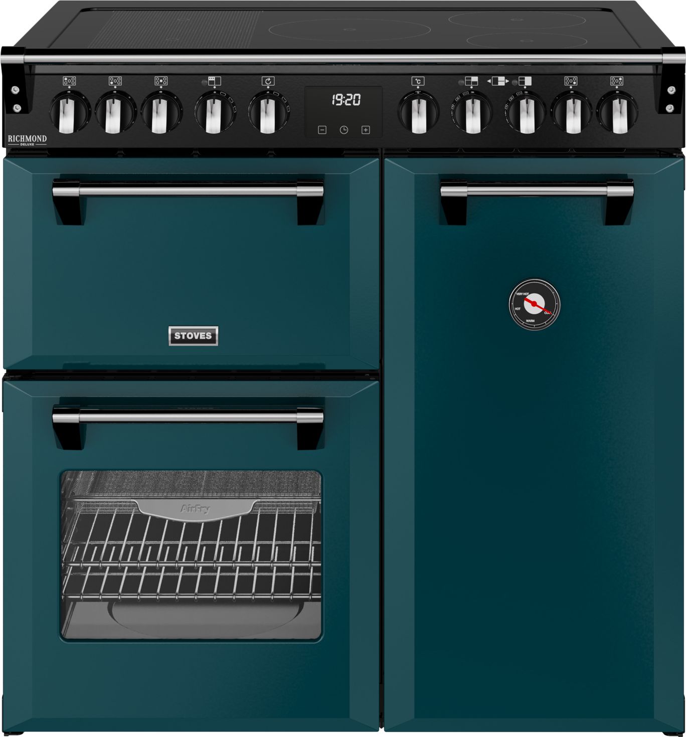 Stoves Deep Marine Electric Range Cooker - 90cm - 3 Oven - Induction Hob - Green